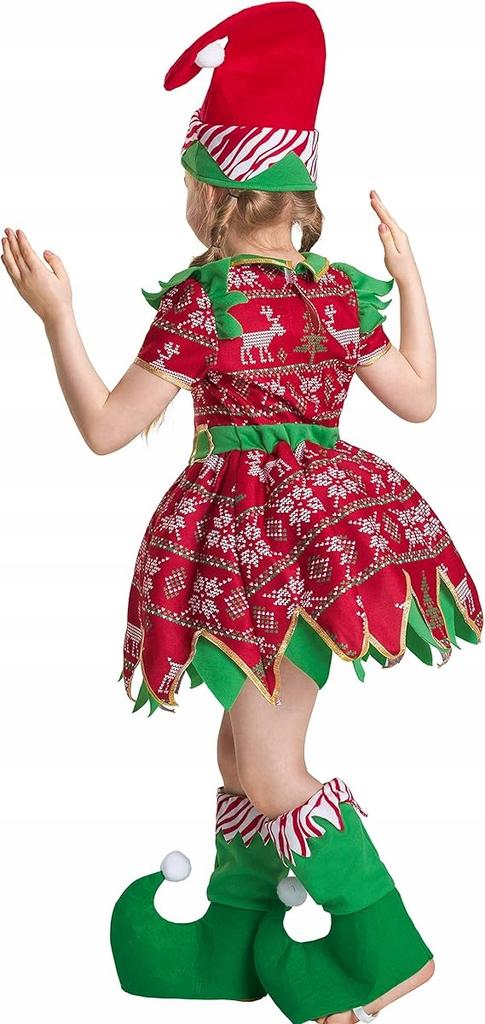 Santa Claus elf costume Christmas carnival disguise 7-8 years old ikali