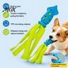 Small Medium Large Dog Toys Octopus Squid Chew Toy, Interactive Tug Squeaky Pet Molar Toy with Safe Teeth Grinding Fabric Strips, Waterproof for Dogs,