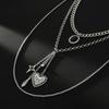 Fashion Stone Heart Star Pendant Necklace Punk Retro Multilayer Choker Couple Necklaces Jewelry for Romantic Valentine's Day Gifts