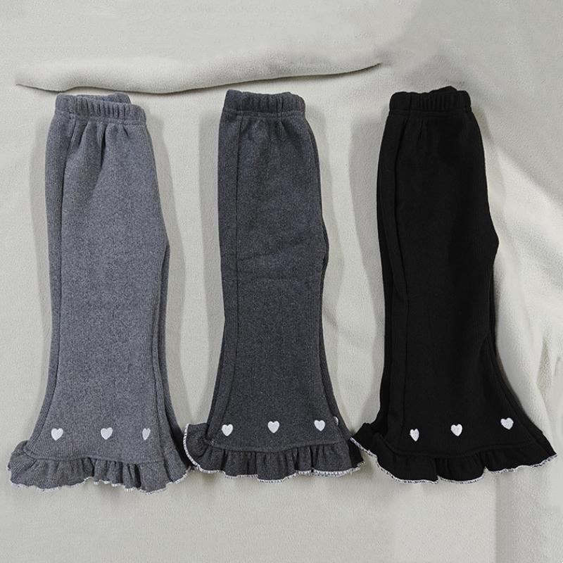 Kids Girls Flare Leggings for Children Casual Elastic Pants Solid Color Slim Fit Leggings Baby Girls Spring Summer Vintage Pants