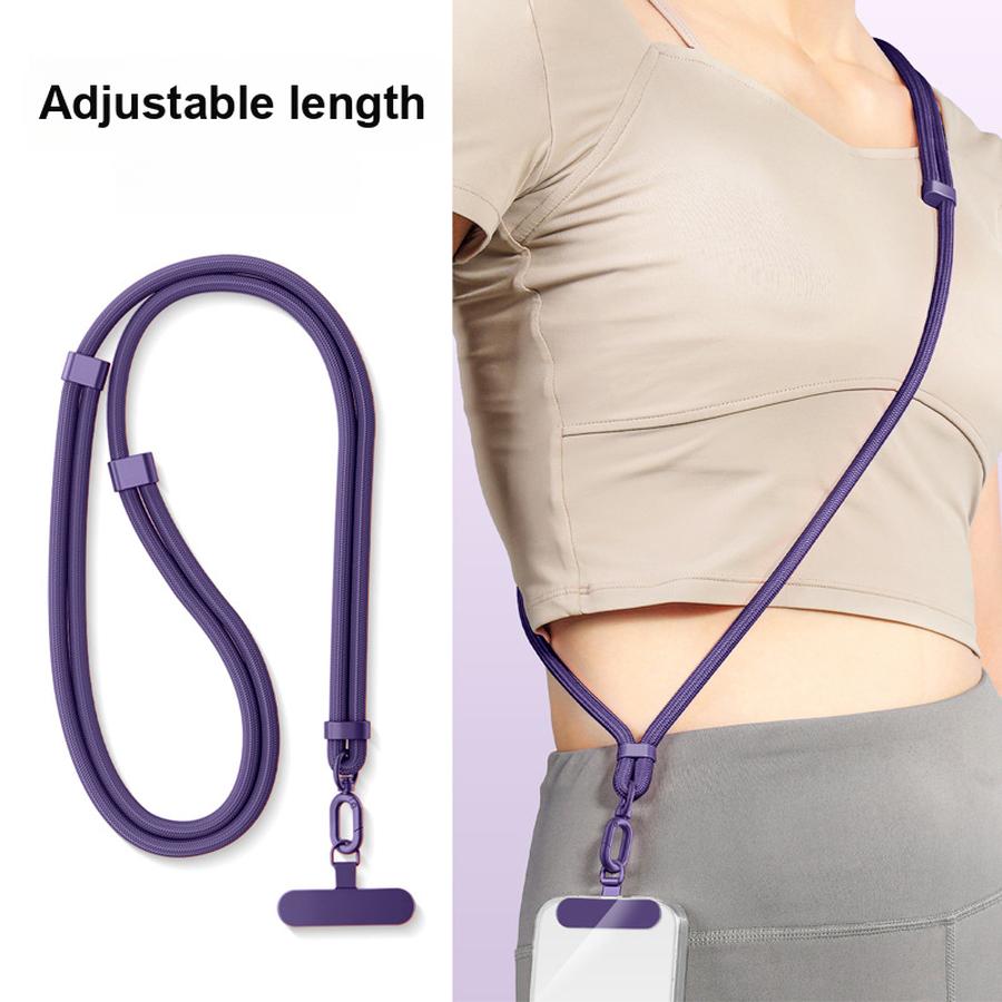 Handy-Lanyard Verstellbares Crossbody-Nackenband Seil mit Edelstahl-Pads Anti-Verlust Anti-Diebstahl Geflochtenes Seil