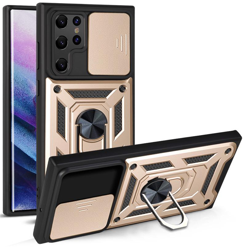 Samsung S22 Ultra Anti-Drop Phone Case with Push-Window and Car Ring