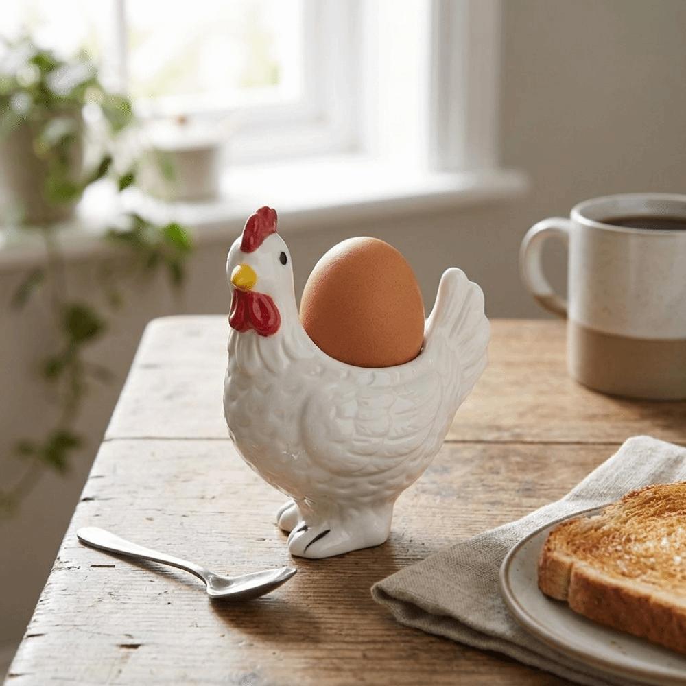 Smooth Surface Chicken Egg Holder Cartoon Boiled Egg Stand Unique Egg Tray Cup Ornament Home Use