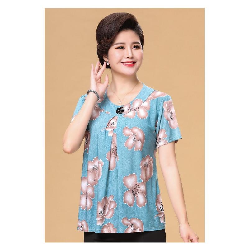 Women's Short Sleeve Women's Loose T-Shirt Plus Size Ice Silk Extra Large Size