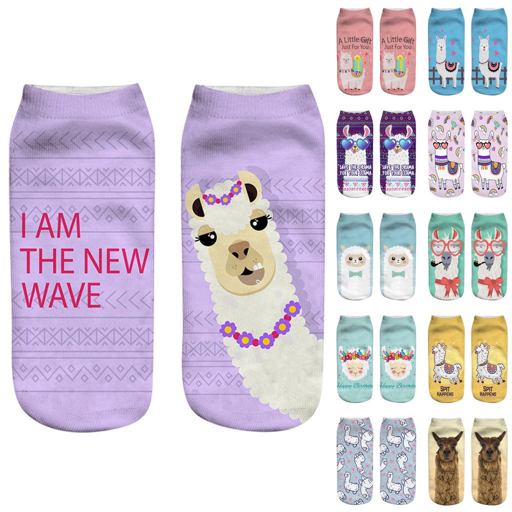 

Унисекс забавные 3D модные повседневные носки с овечьим принтом милые низкие носки