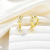 Colorful Zircon Pendant Butterfly Hoop Earring For Women, Gold Plated Tiny Huggies Earrings,Fashion Elegant CZ Dangle Jewelry