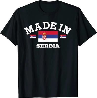 Made In Serbia Serbian Flag Men TShirt Short Sleeve Casual 100 Cotton ONeck Summer Tshirt