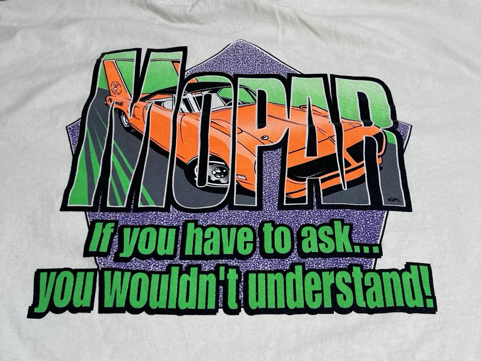 Vintage Y2K Mopar Racing T-Shirt Plymouth Superbird Mens Size 2XL Short Sleeve 4XL