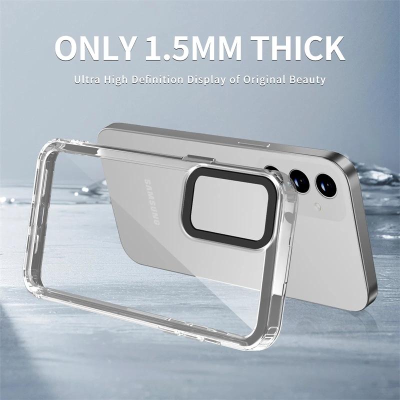 Shockproof Clear Acrylic Case for Samsung Galaxy S21FE S20FE S23 S22 Plus Ultra M54 A73 A54 A34 A24 A13 A32 M33 M14 M32 53 Cover