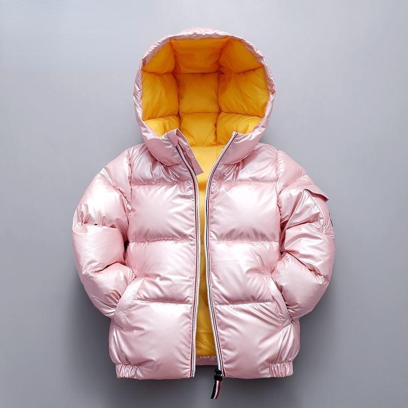 Módní bílá kachní péřová bavlněné vycpané oblečení Dětská zimní světlá bunda s povrchem dolů