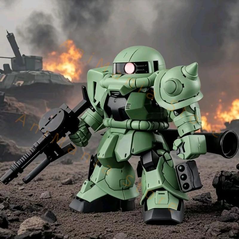 Cute Assembly Model Toy Zaku Ii Mass Production Een Version Q Version Mobile Suit Robot Model Kit for Ages 8 And Above Gift