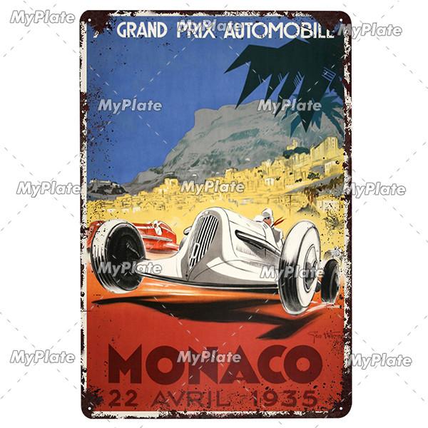 24 Heures Du Mans Metal Sign Vintage Plaque Tin Sign Wall Decor For Bar Pub Metal Crafts Retro Racing Car Poster Custom