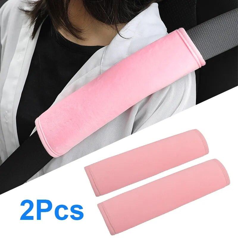 

2pcs Interior Accessories Car Seat Belt Cover Soft Hairy Safty Belt Seatbelt Shoulder Pad Protection For Kids Children Pink