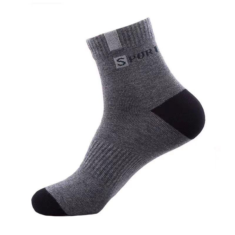 5 Pairs Socks Men's Summer ST Mid-calf Cotton Anti-odour Sweat Breathable Thin Socks Spring and Summer Sports Men's Socks Letters Short Socks