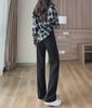 Women's Black High-Waist Wide-Leg Pants - 2024 Spring/Summer Collection: Versatile, Casual, Suit Trousers