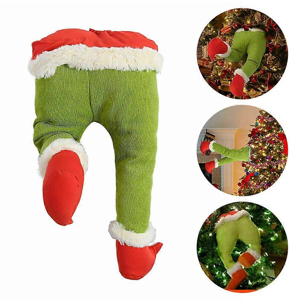 The Grinch Christmas Decorations Furry Green Grinch Arm Ornament Holder Tree Set