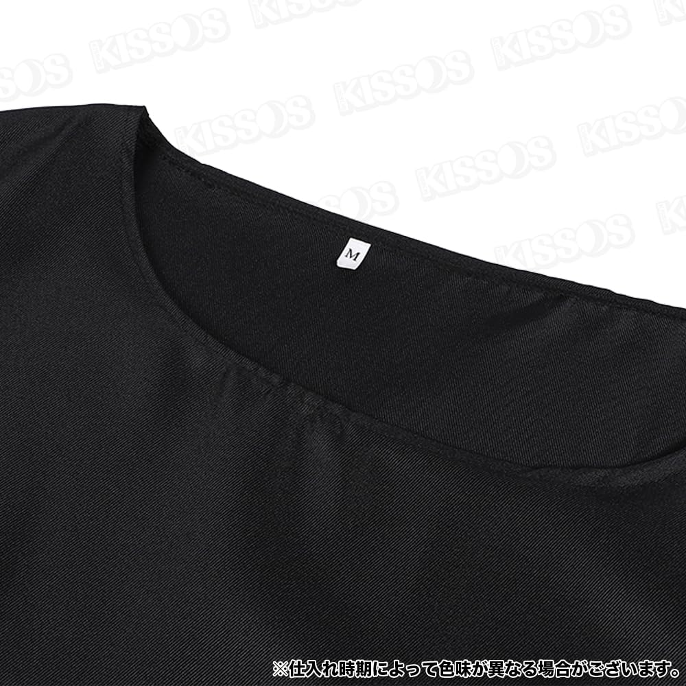 KISSOS Cosplay Costume, Long Robe, Wizard, Monk, Priest, Pastor, Halloween Costume, Party Costume, 4-Piece Set (Size M, Black)