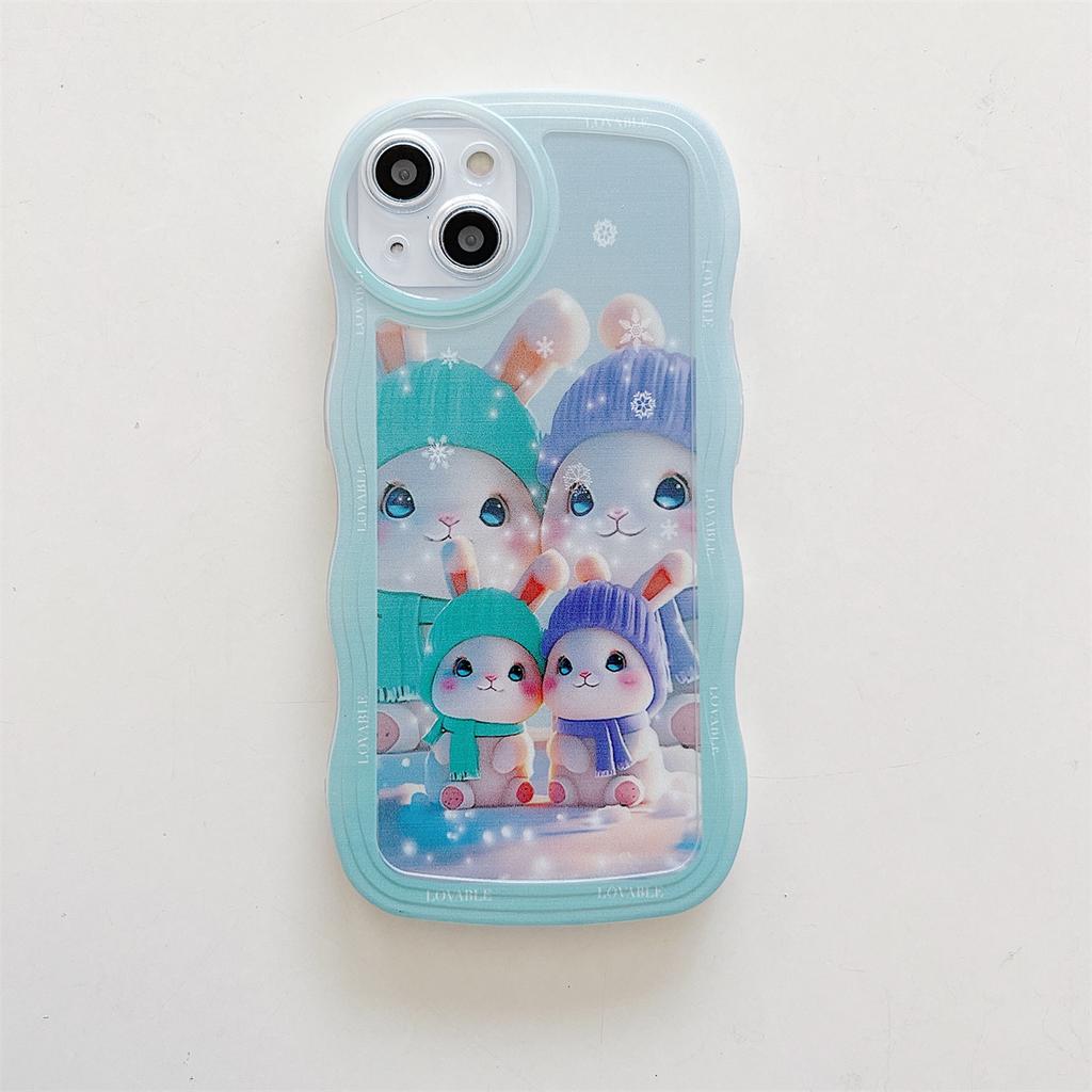 The Rabbit Family Pattern Soft TPU Shell Fashion Phone Case for iPhone Samsung Vivo Xiaomi Oppo