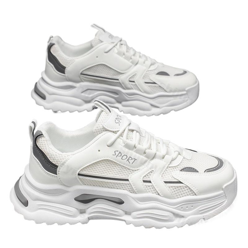 Men Shoes Student Thick Soled Mesh Breathable Casual Sports Shoes Four Seasonal Outdoor Soft Sole Comfort Running Shoes Sneaker