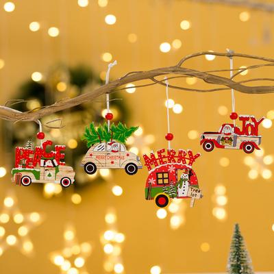 Merry Christmas New Year Decor Christmas Tree Decoration Pendant Car Board Pattern Pendant Home Holiday Party Xmas Gift Ornaments