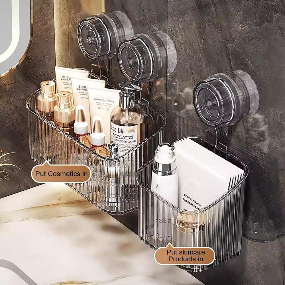 1 Stück Hängendes Saugbecher-Aufbewahrungsregal Kosmetik-Organizer Küchen-Badezimmer-Zubehör