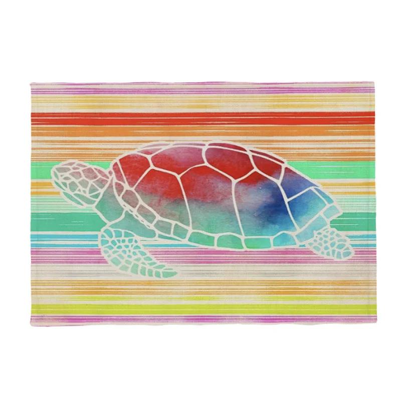 Ocean Animal Sea Turtle Placemat Non-Slip Washable Place Mat for Home Party Dining Tables Wedding Kitchen Banquets Decor