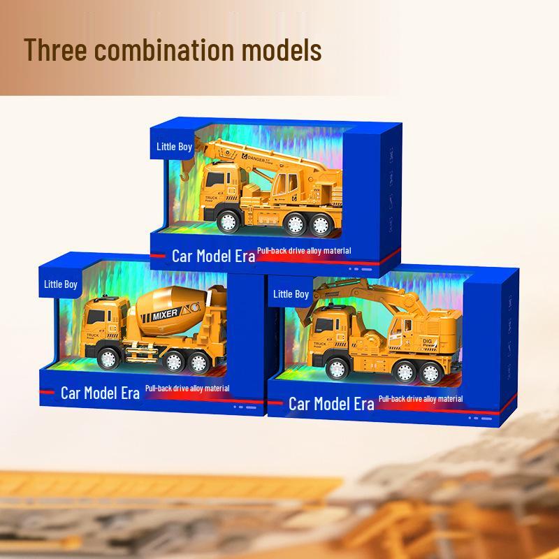 Little King Alloy Toy Pull-Back Excavator - Children's Construction Vehicle Model 