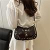 Fashion Solid Color Underarm Handbag Rivet Hook Small Square Bag