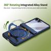 Para Samsung Galaxy Z Flip 7 6 5 Piel Giratoria Lente Magnética Protección Completa Película de Vidrio Templado Funda Magnética Resistente a Caídas