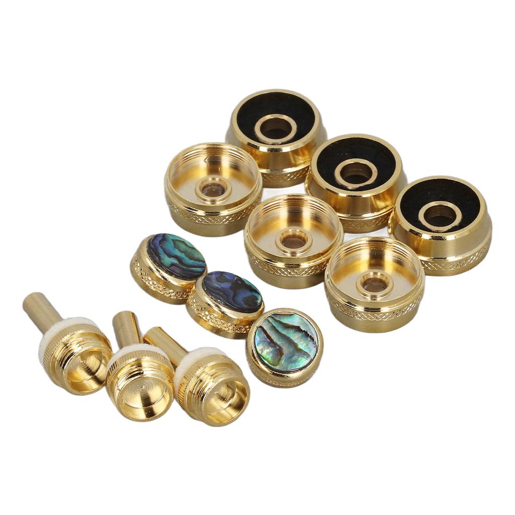12 Pcs Set Trumpet Valve Finger Button Cap and Rod Exquisite Abalone Shell Trumpet Valve Parts for