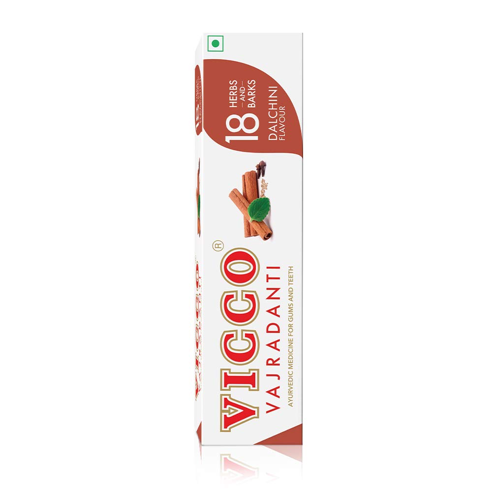 Vicco Vajradanti Ayurvedic Dalchini Paste for Healthy Strong Gums 160g Pack of 3 with Herbal Care