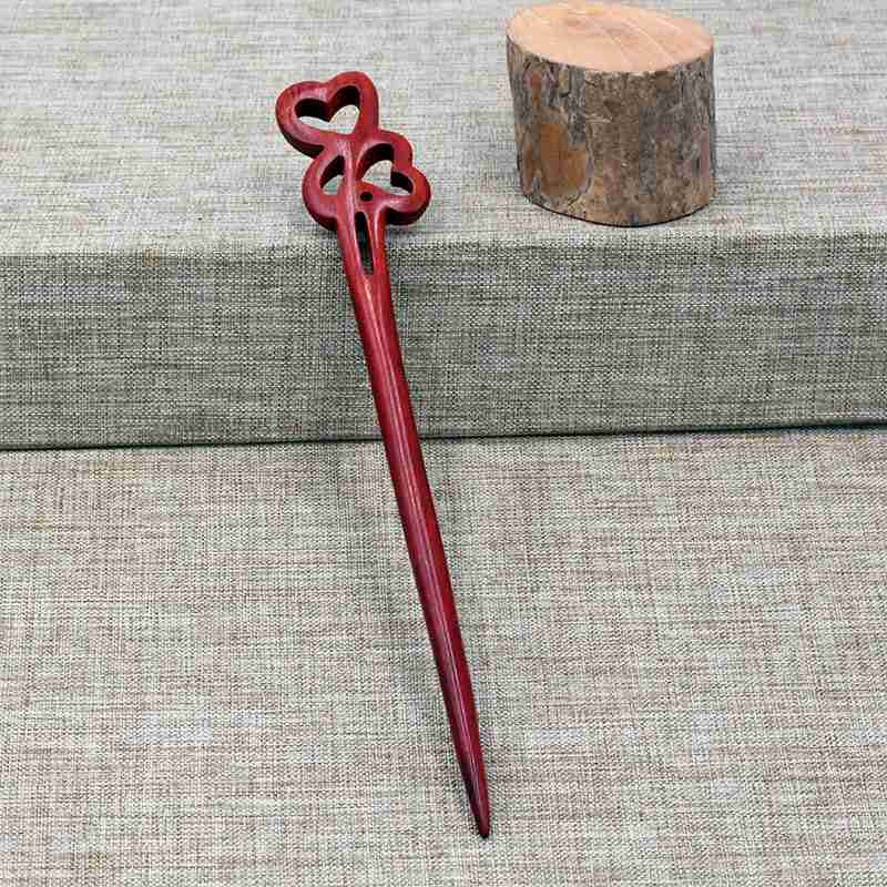 Hair Clasp Girls New Handmade Classical Hairpin Wholesale Updo Red Sandalwood Rosewood Hairpin Ladies Red Sandal Wood