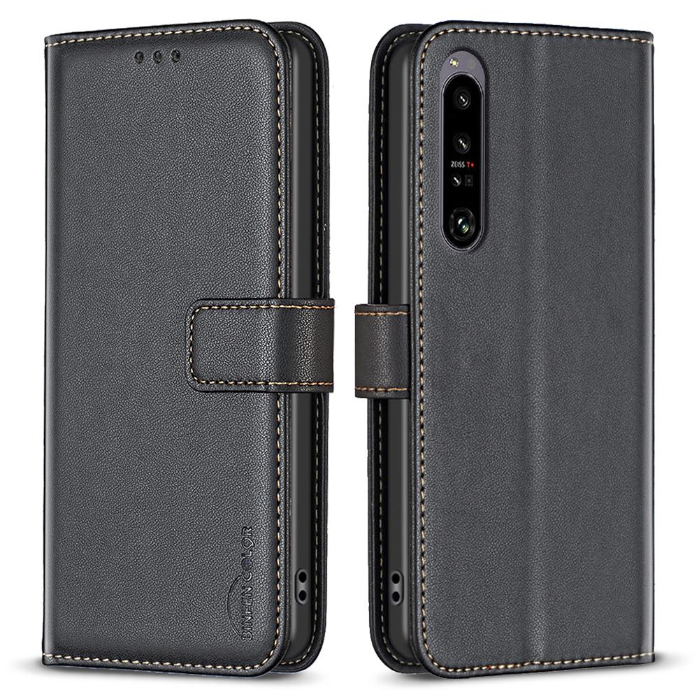 

BINFEN COLOR BF17 For Sony Xperia 1 VI Magnetic Phone Case Leather Flip Stand Cover Black