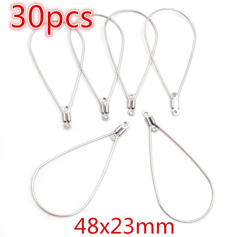30-100pcs Stainless Steel DIY Earrings Hooks Clasp Findings Handmade Jewelry Making Accessories Earwire Accessories Steel Gold