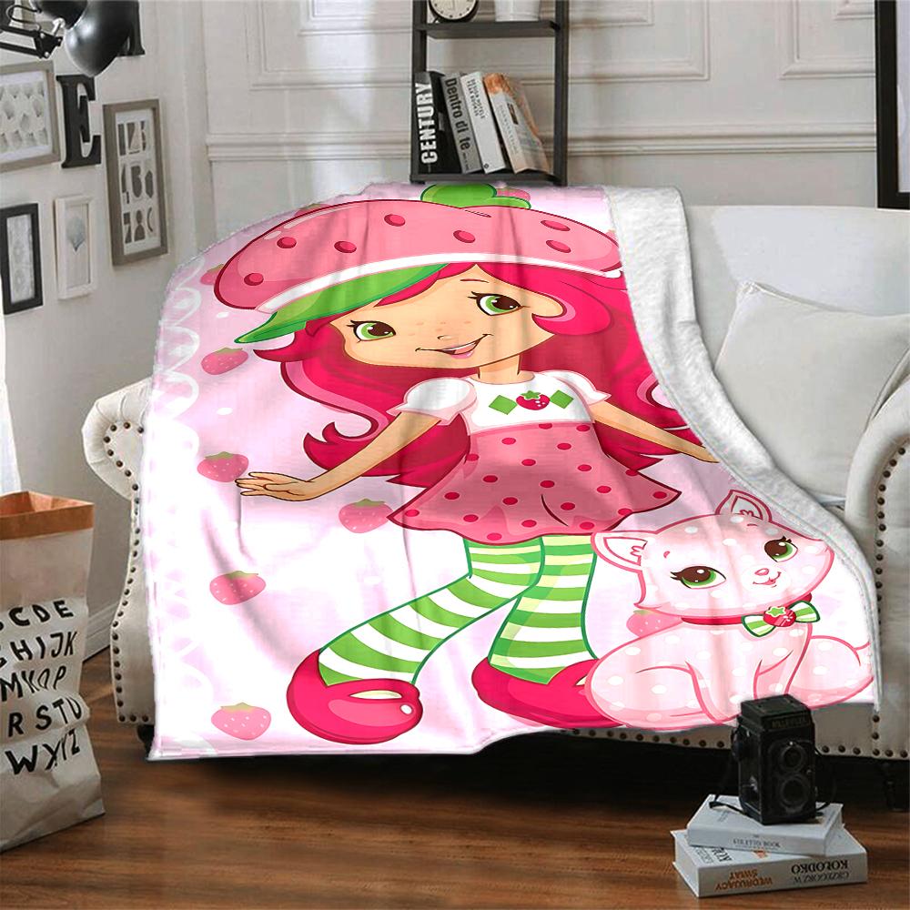 1Pc Strawberry Party Invitation Blanket For Couch Bed Plush Cozy Fuzzy Blanket Super Soft Warm Blankets For Fall And Winter 0918254