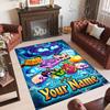 Personalized Crystal Velvet Carpet Custom Name Text,Blox Fruits Anti Slip Area Rug For Home Decoration