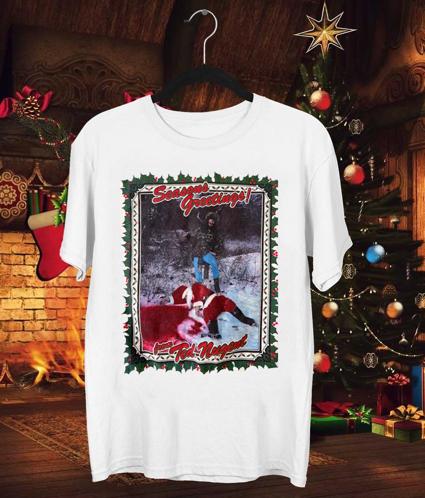 Редкий! Тед Нугент 1986 Рождественский Подарок Унисекс Мужчины Женщины Размер S-5XL PA162 Унисекс Футболка L