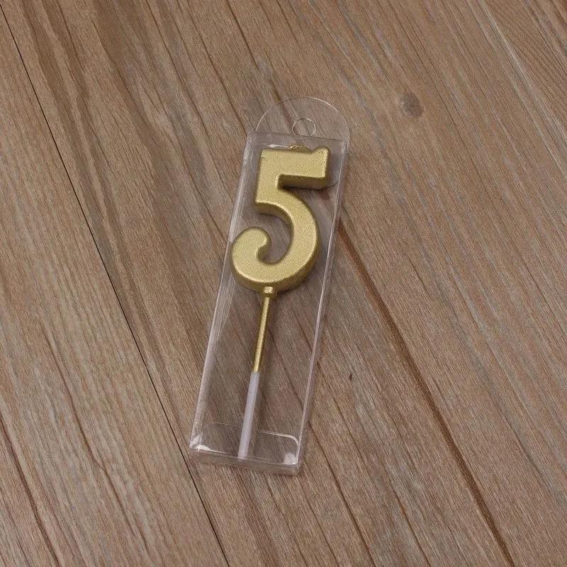 Gold Number Candles for Kids' Birthday Cake and Party Decoration