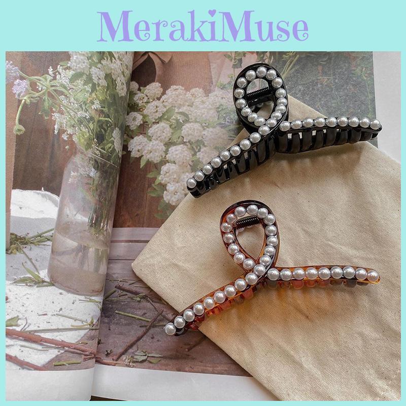 Elegant Korean Girl Hair Clip With Simple Design Stylish Pearl Hair Claw For Everyday Use
