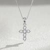S925 Sterling Silver Diamond Inlaid Cross Necklace for Women - Elegant, High-End Clavicle Chain, Versatile and Stylish.