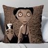 3D Black And White Fantasy Movie F-Frankeweenie Pillow Case Square Pillow Bedroom Sofa Leisure Living Room Home Decoration 40X40