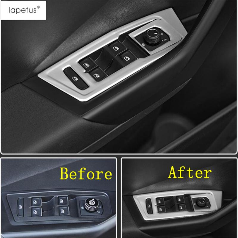 Car Door Armrest Window Switch Control Panel Cover Trim Carbon Fiber Interior Accessories For Volkswagen T-Roc T Roc 2018 - 2025