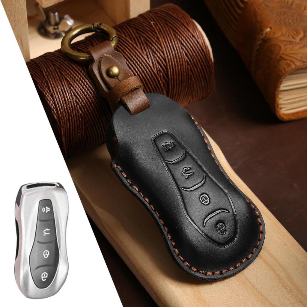 Geely Key Case: Handmade Top Layer Cowhide Leather Key Protector