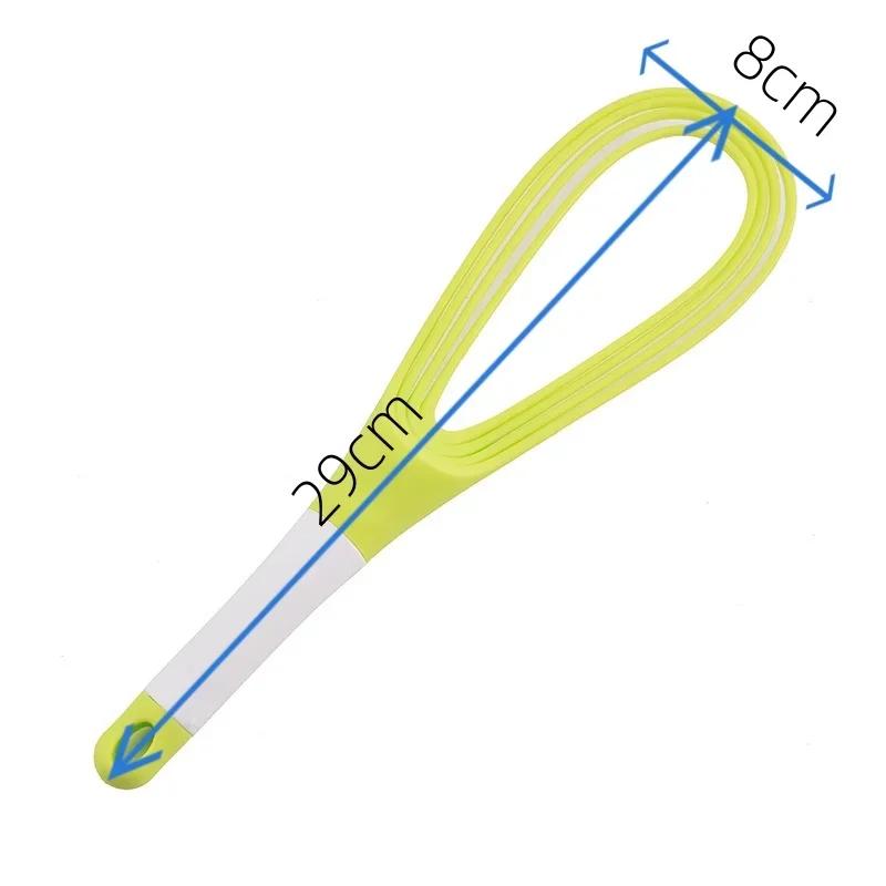 

1PCS Multifunctional Rotary Manual Egg Beater Mixer Mini Plastic Kitchen Egg Whisk Bake Tool Egg Agitator Silicone Eco-Friendly