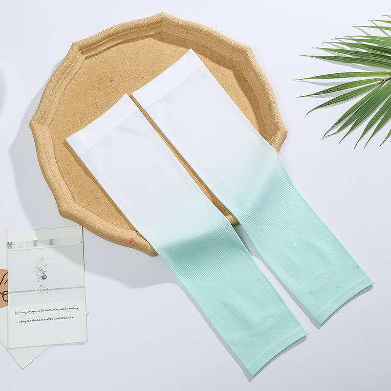 New Gradient Cool Arm Warmers For Women Girls Summer Soft Driving Sunscreen Long-Sleeved Outdoor Solid Color Riding Sleeves