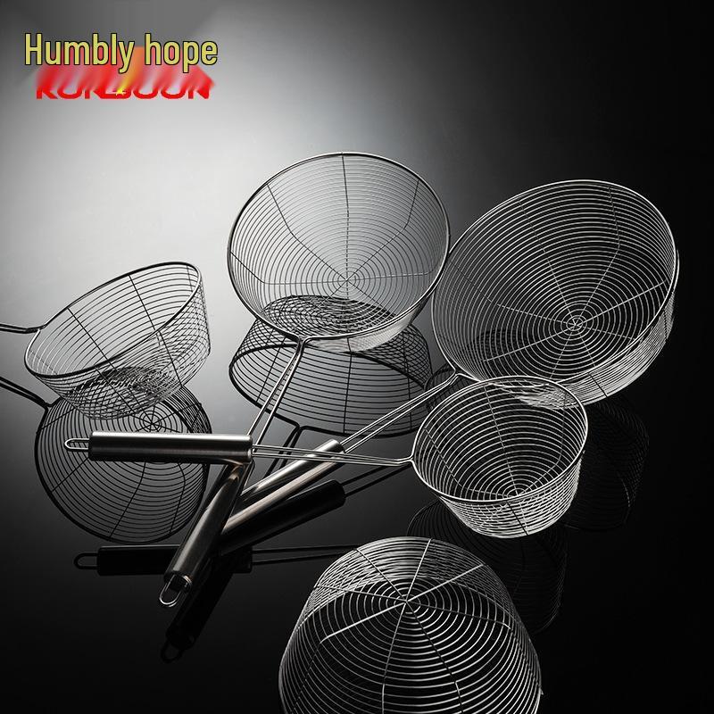 Qianxing Commercial 201 Stainless Steel Flat-Bottom Wire Skimmer