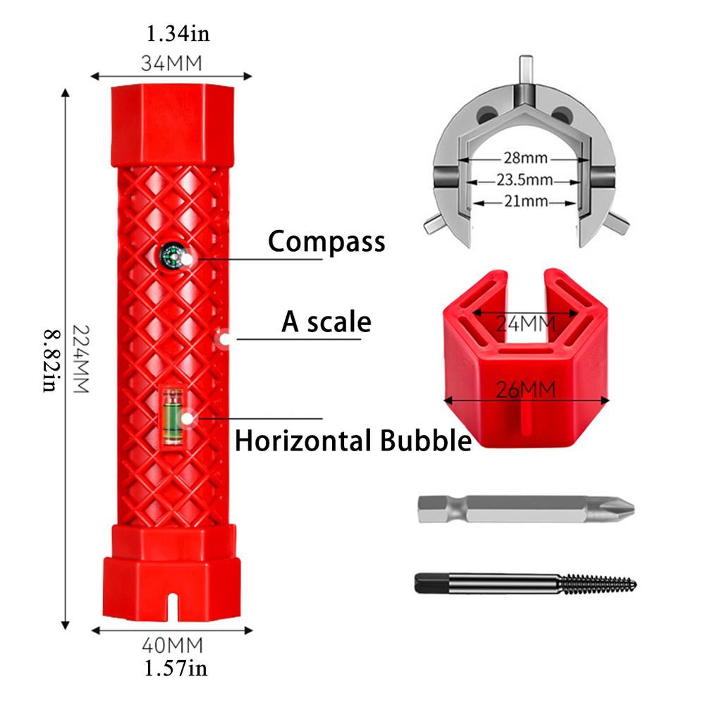 12 in 1 Multifunctional Kitchen Faucet Wrench,Kitchen Drain Tub Removal nut Plumbing for Tight Spaces Installation Repairs Tools