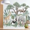 Rainforest Animals Wall Stickers for Living Room Bedroom Sofa Background Wall Decor Giraffe Elephant Wall Sticker for Home