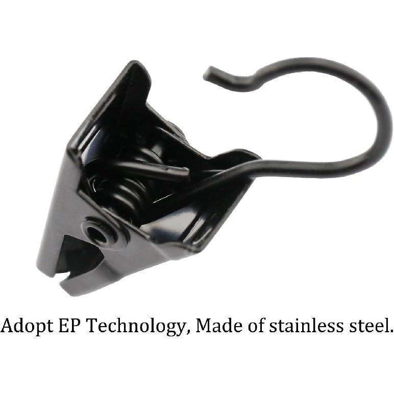 JANYUN 120 Pack Clip Hook Set Stainless Curtain Clips for Curtain Photos Home Decoration Art Craft Dispaly Hang Clip (Black)