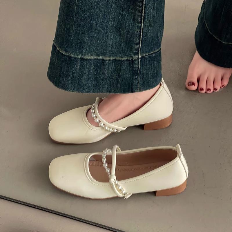 French Single Shoes Girl 2025 New Low-heeled Gentle Matching Skirt Flat-soled Grandma Shoes Fairy Style Soft-soled Mary Jane Shoes